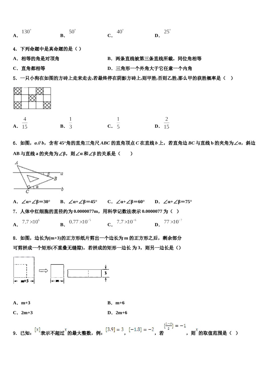 江苏省兴化市实验学校2024届七下数学期末检测试题含解析.doc_第2页