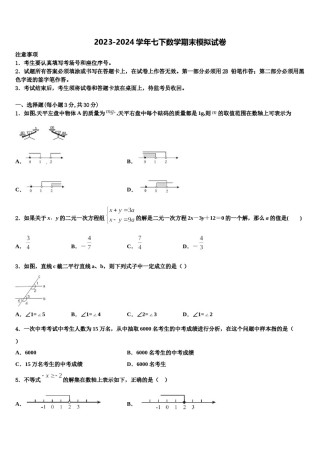 江苏省南京师大附中2024年七下数学期末监测试题含解析.doc