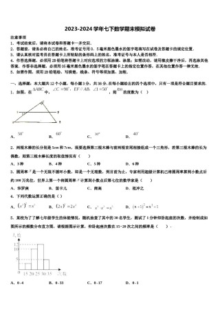 江苏省常州市星辰实验学校2024年七下数学期末质量跟踪监视模拟试题含解析.doc
