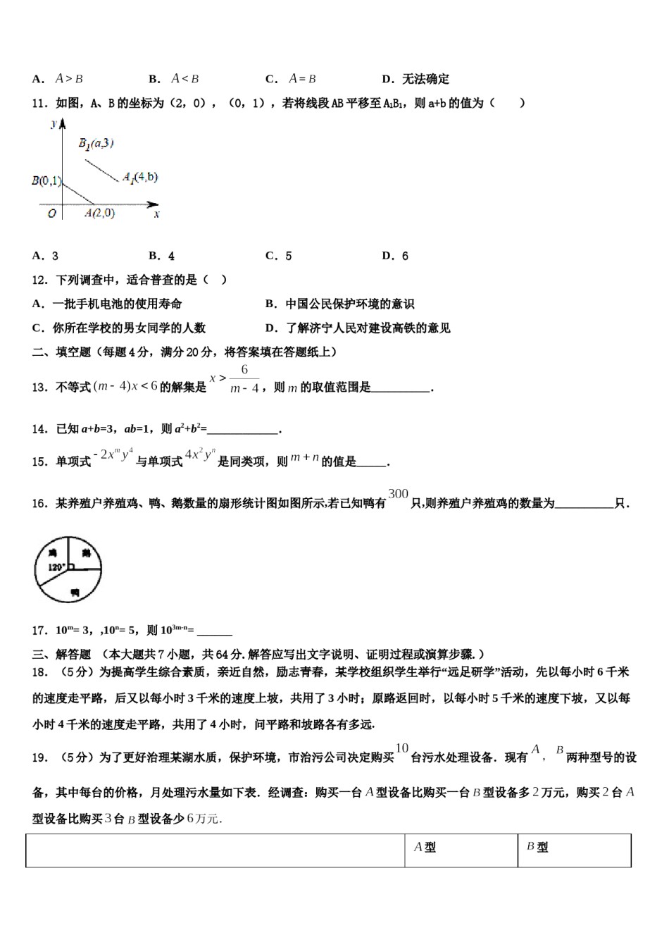 江苏省张家港市第一中学2024届七下数学期末综合测试模拟试题含解析.doc_第3页