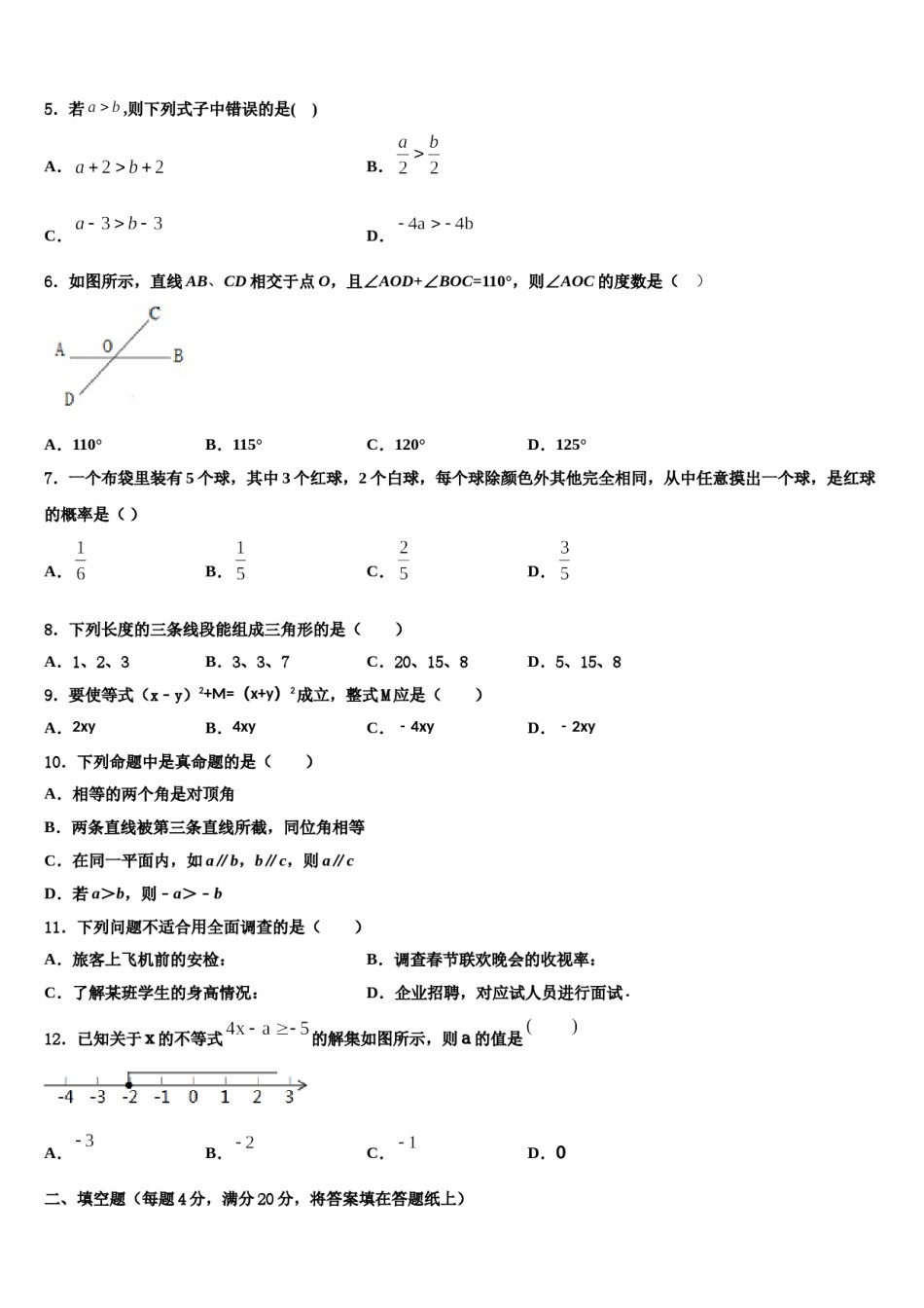 江苏省扬州市仪征市大仪中学2024年七年级数学第二学期期末检测模拟试题含解析.doc_第2页
