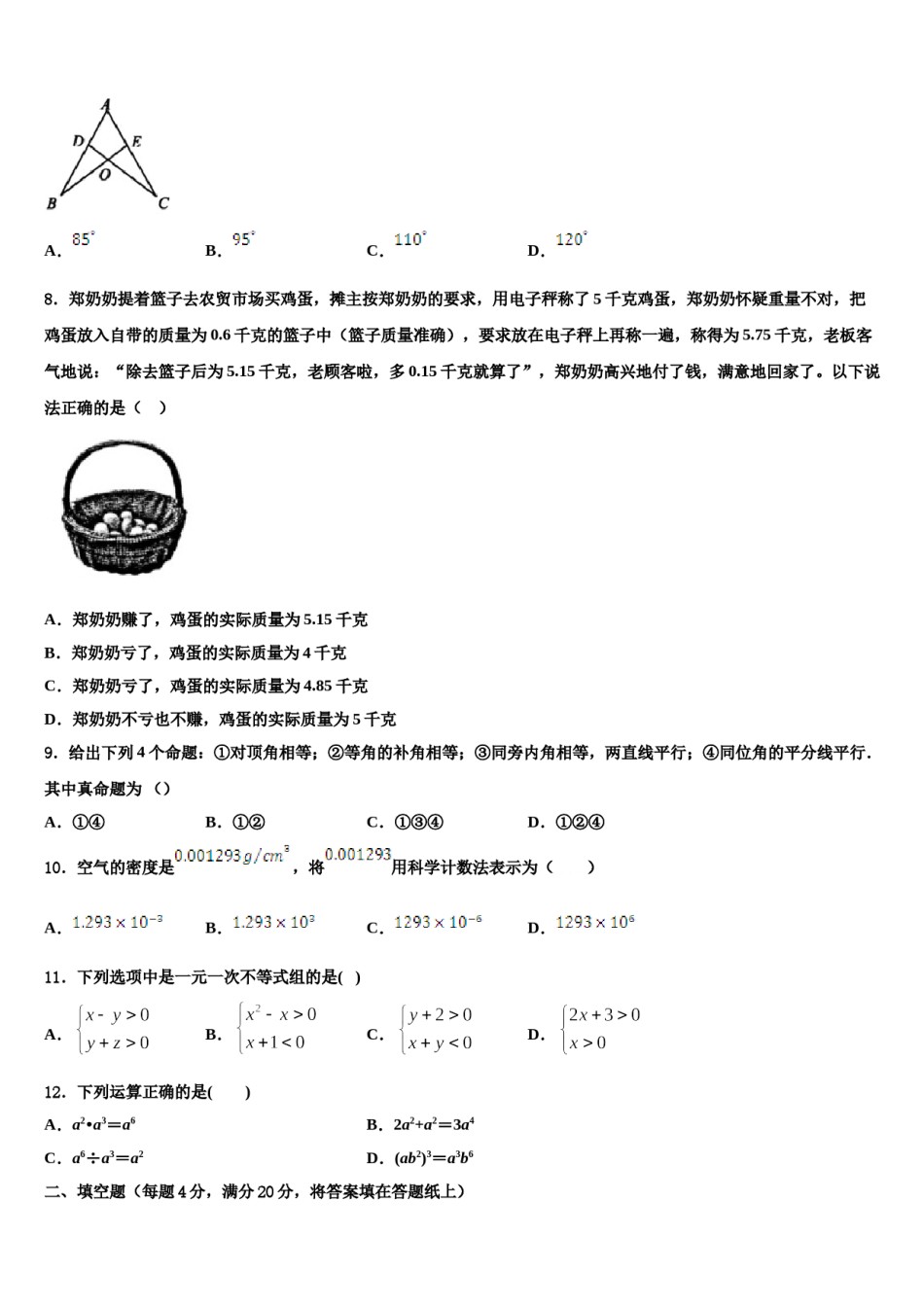 江苏省无锡市无锡外国语学校2024年七下数学期末复习检测模拟试题含解析.doc_第2页