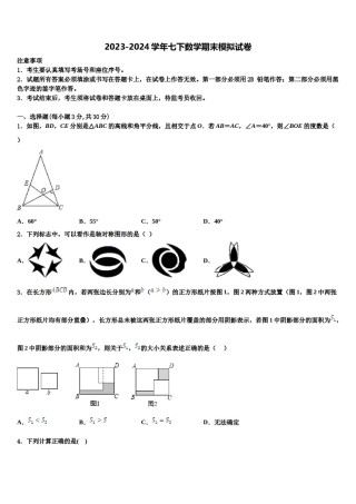 江苏省无锡市青阳片2024届七下数学期末联考试题含解析.doc