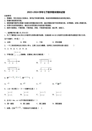 江苏省镇江市句容市2024年七下数学期末质量跟踪监视试题含解析.doc