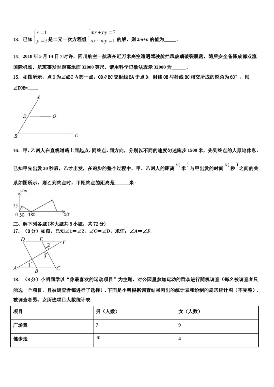 江西省吉安永新县联考2024届七年级数学第二学期期末统考模拟试题含解析.doc_第3页