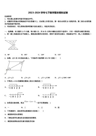 河北省唐山市开滦第二中学2024年七年级数学第二学期期末经典试题含解析.doc