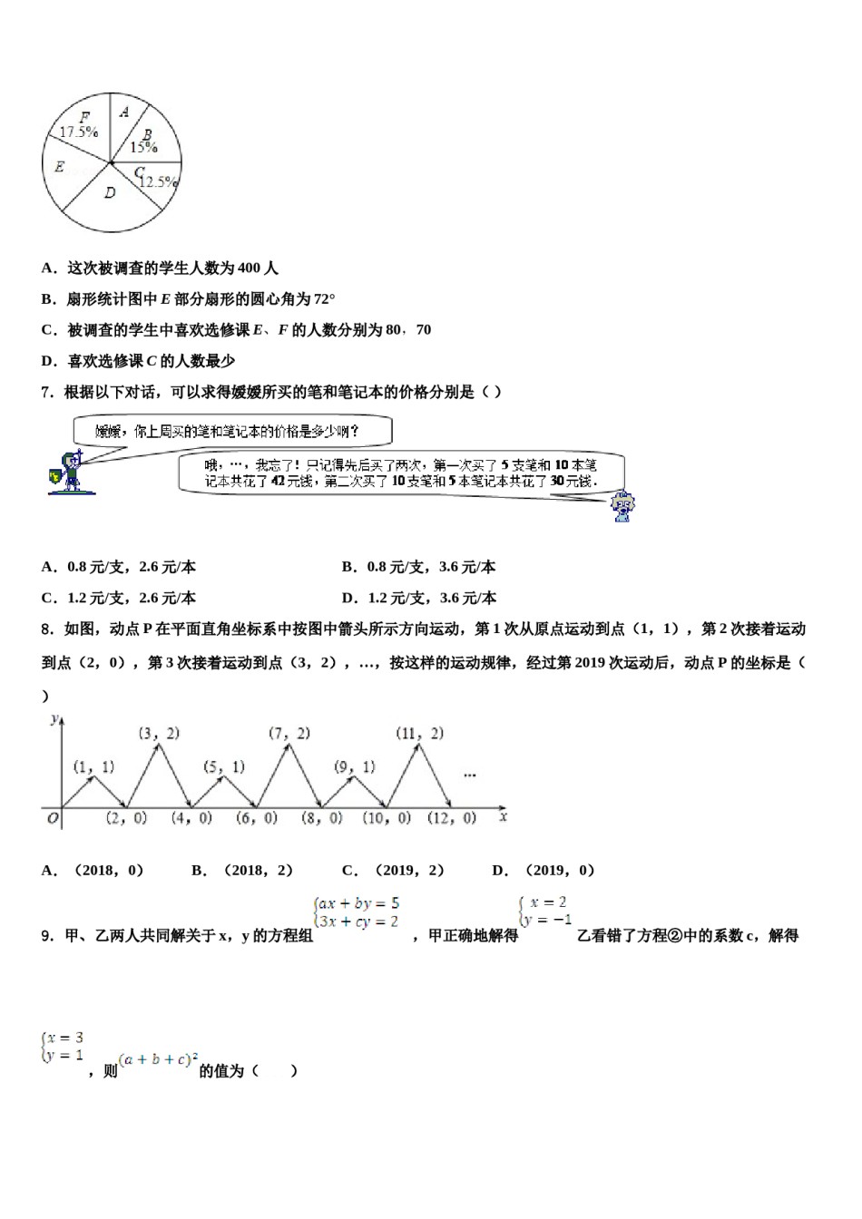 河北省故城县2023-2024学年数学七下期末综合测试模拟试题含解析.doc_第2页