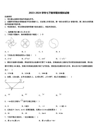 河北省邢台市第八中学2023-2024学年七年级数学第二学期期末复习检测模拟试题含解析.doc