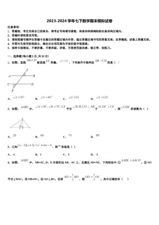 河北省隆化县2023-2024学年七年级数学第二学期期末质量检测模拟试题含解析.doc