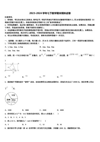 河南省兰考县2023-2024学年七下数学期末调研模拟试题含解析.doc