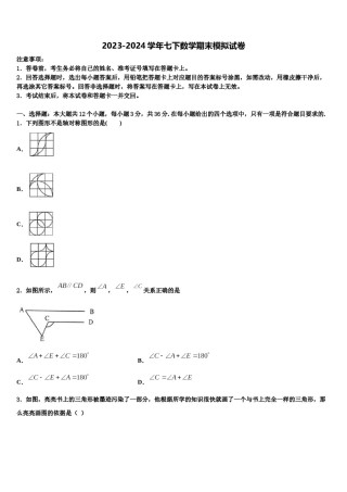 河南省洛阳市偃师市2023-2024学年七年级数学第二学期期末质量跟踪监视试题含解析.doc