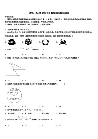 河南省洛阳市新安县2024届七下数学期末统考试题含解析.doc