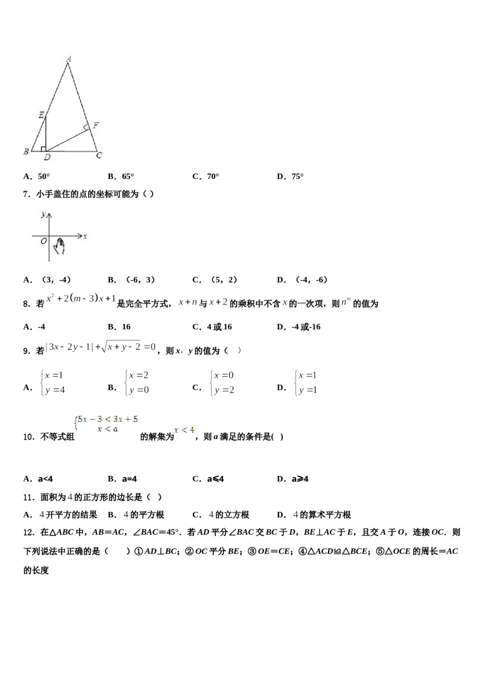 河南省滑县2024届七下数学期末质量检测试题含解析.doc_第2页