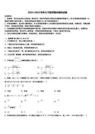 河南省濮阳市台前县2023-2024学年数学七下期末检测试题含解析.doc