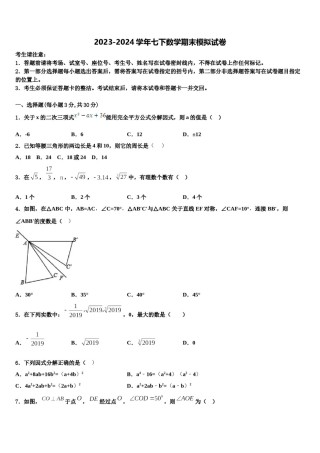 河南省焦作市名校2023-2024学年数学七下期末达标检测模拟试题含解析.doc