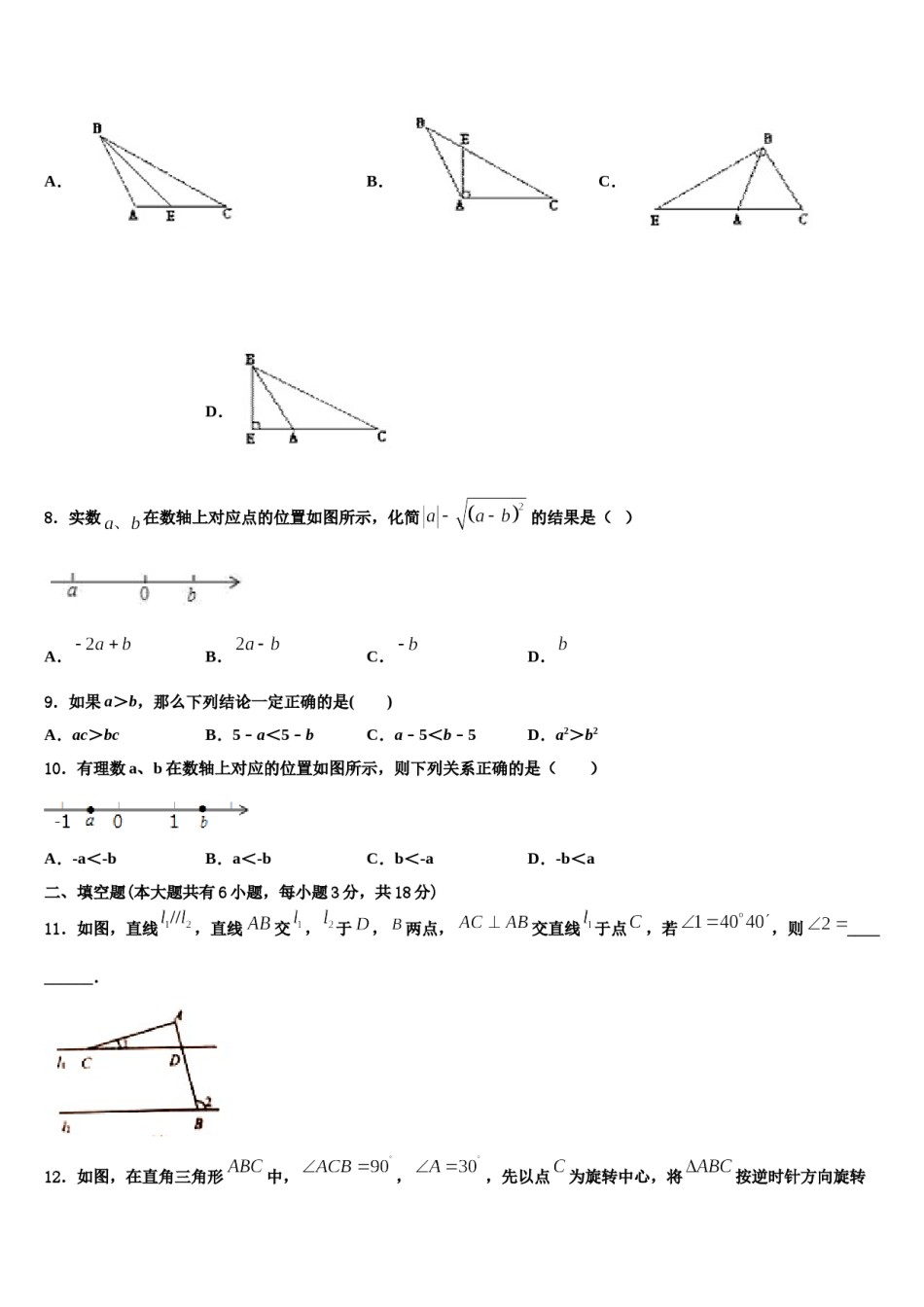 河南省驻马店市新蔡县2024届七年级数学第二学期期末考试试题含解析.doc_第2页