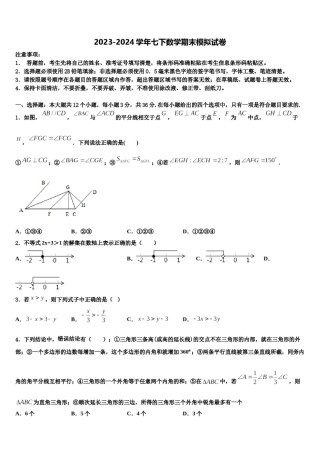 河南省鹤壁市、淇县2023-2024学年七下数学期末学业质量监测模拟试题含解析.doc