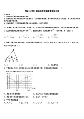 浙江杭州上城区2024年数学七下期末达标检测模拟试题含解析.doc