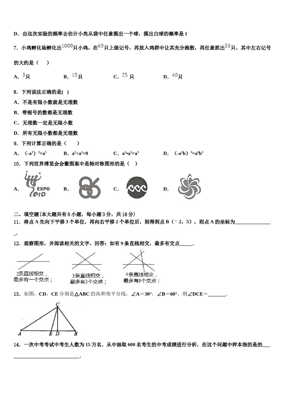 浙江省嘉兴市秀洲片区2024届七年级数学第二学期期末经典试题含解析.doc_第2页