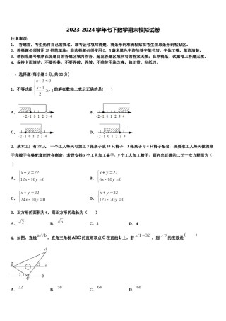 浙江省宁波市江北中学2023-2024学年七年级数学第二学期期末检测试题含解析.doc