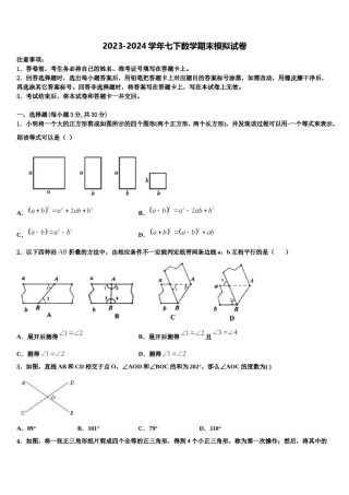 海南省海口市2024年七年级数学第二学期期末达标检测试题含解析.doc