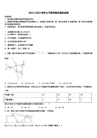 深圳市锦华实验学校2024年七下数学期末考试模拟试题含解析.doc