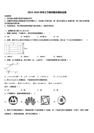 深圳龙文2024年数学七下期末经典试题含解析.doc