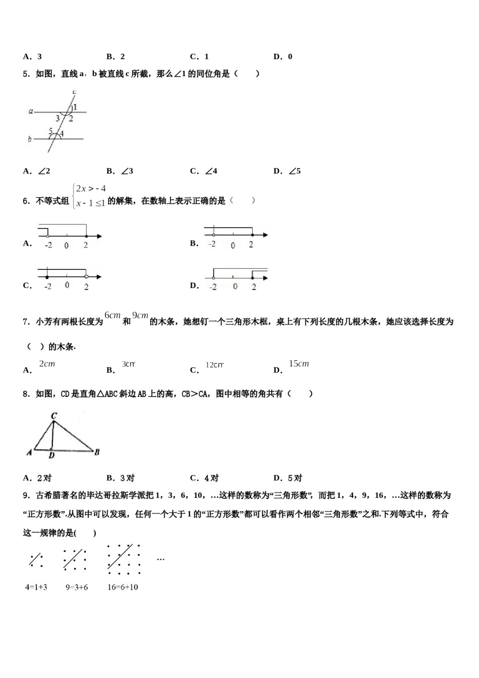 湖北省恩施市龙凤镇民族初级中学2024年七下数学期末统考试题含解析.doc_第2页