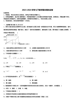 湖北省武汉为明学校2024年七下数学期末调研试题含解析.doc