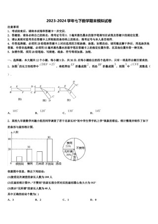 湖北省黄冈实验中学2023-2024学年七年级数学第二学期期末检测模拟试题含解析.doc