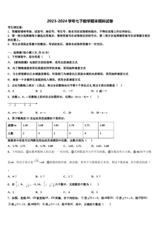 湖南省华容县2024届数学七下期末统考模拟试题含解析.doc