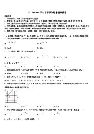湖南省张家界慈利县联考2024年数学七下期末复习检测模拟试题含解析.doc