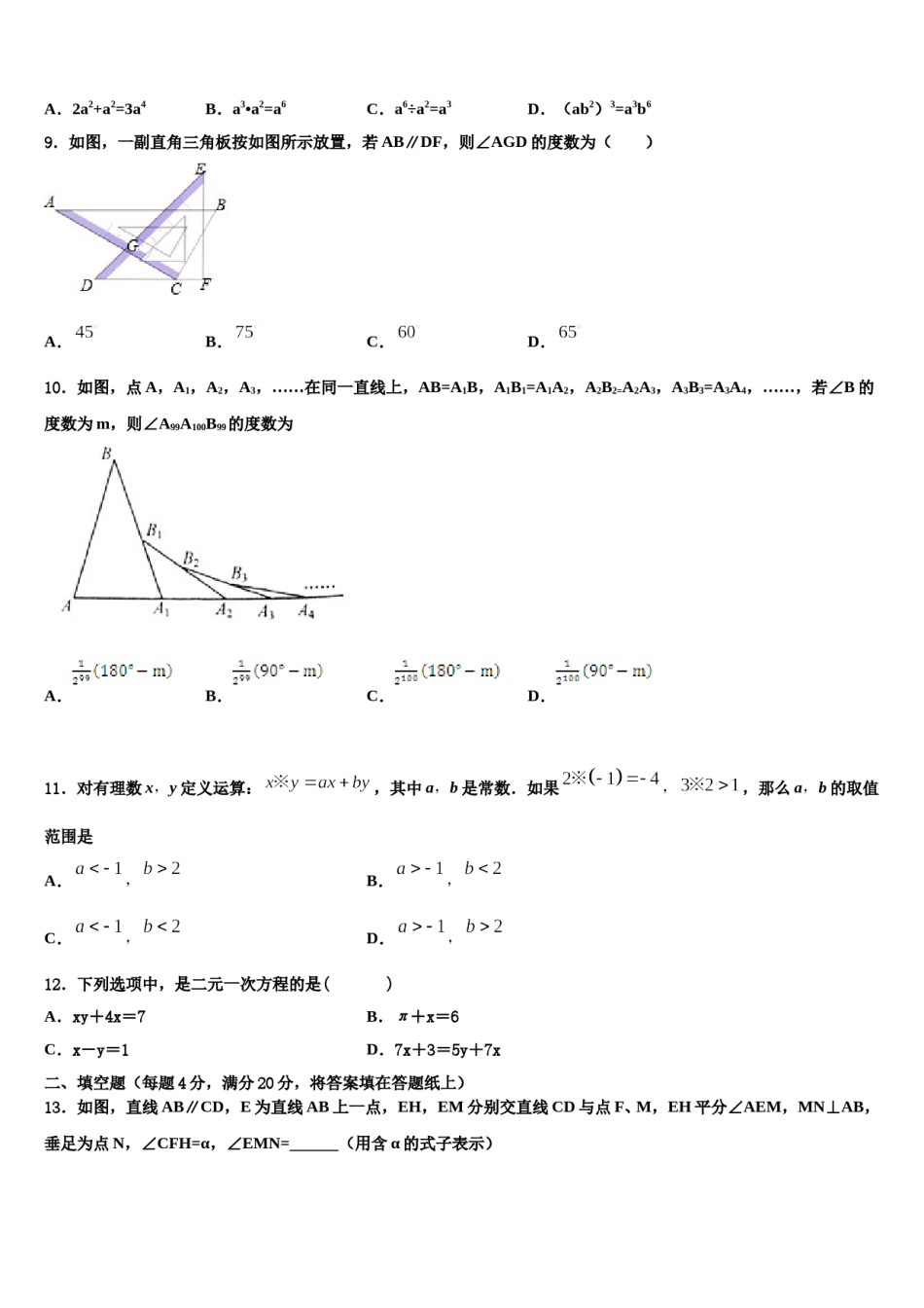 湖南省株洲市第十九中学2024届七年级数学第二学期期末联考试题含解析.doc_第2页
