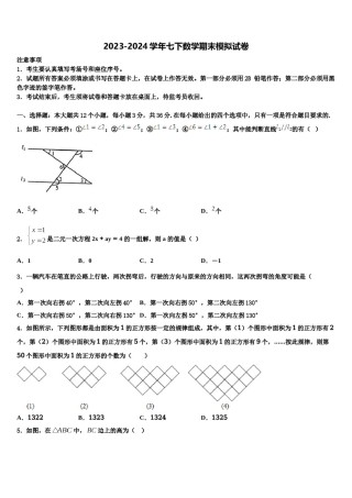湖南省永州市冷水滩区2023-2024学年数学七下期末联考试题含解析.doc
