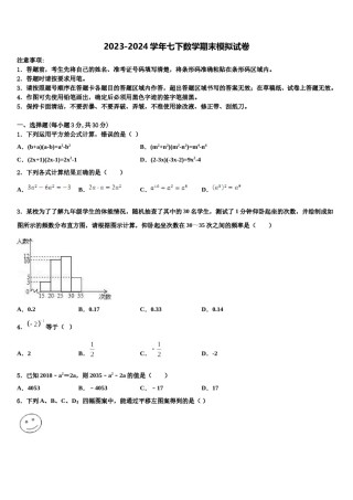 湖南省长沙市中学雅培粹学校2024届七年级数学第二学期期末检测试题含解析.doc