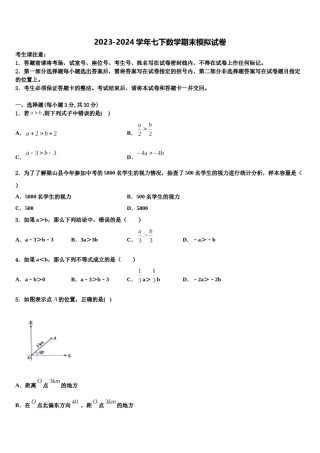 湖南长沙市师大附中教育集团2023-2024学年数学七下期末检测试题含解析.doc
