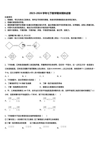 湖南长沙青竹湖湘一外国语学校2024年七下数学期末检测试题含解析.doc