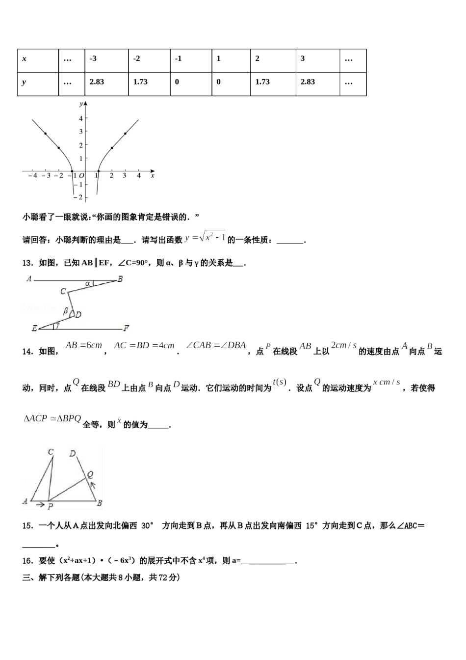 甘肃省张掖甘州中学2023-2024学年数学七下期末复习检测模拟试题含解析.doc_第3页