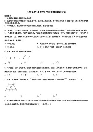 福建省厦门五中学2024届七下数学期末质量跟踪监视模拟试题含解析.doc