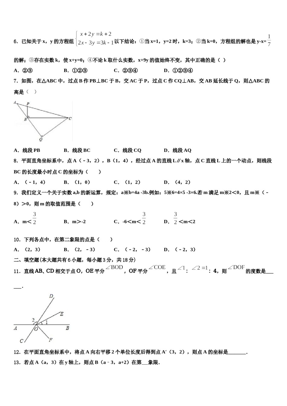福建省晋江安海片区五校联考2024届数学七下期末复习检测试题含解析.doc_第2页