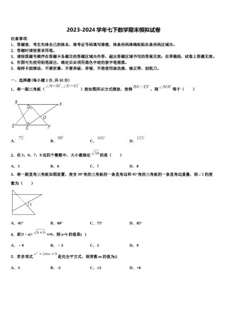 福建省晋江安海片区五校联考2024届数学七下期末复习检测试题含解析.doc