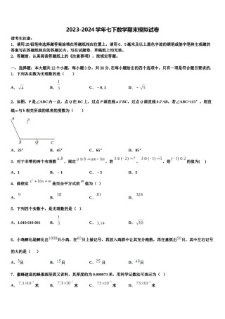 福建省晋江市安海片区2024年七下数学期末综合测试模拟试题含解析.doc