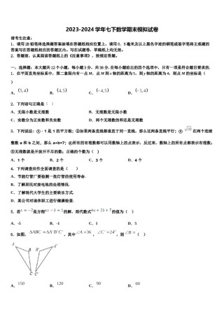 福建省泉州市洛江区南片区2023-2024学年七下数学期末监测试题含解析.doc