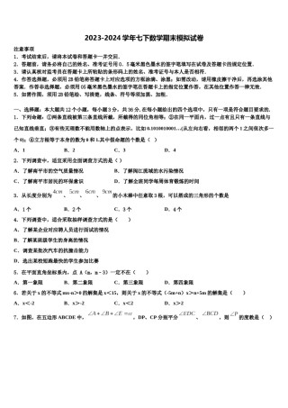 福建省福州华侨中学2024届七年级数学第二学期期末质量跟踪监视试题含解析.doc