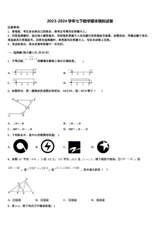 聊城市重点中学2023-2024学年七年级数学第二学期期末质量跟踪监视试题含解析.doc