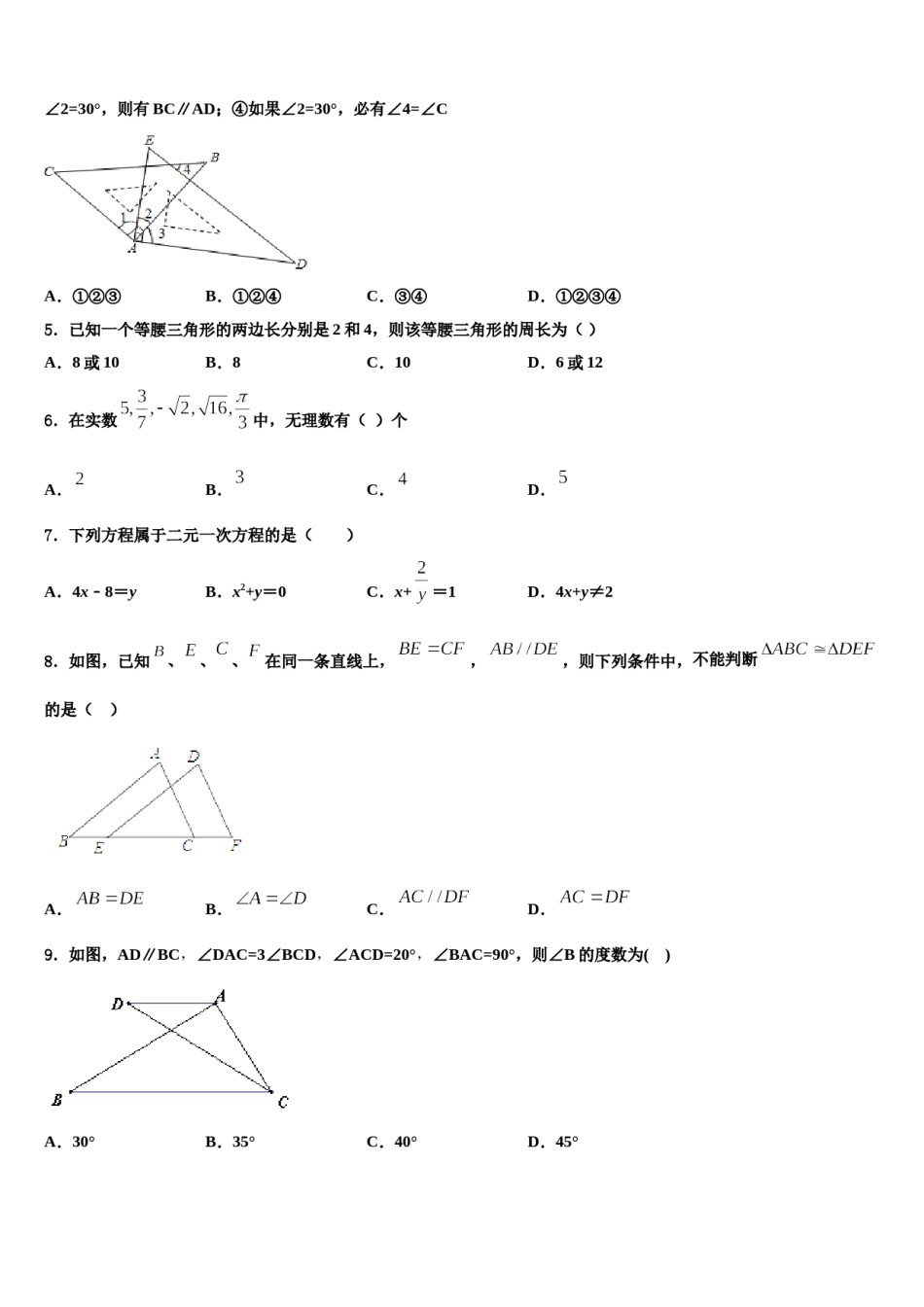 西藏自治区拉萨市达孜区孜县2024年七年级数学第二学期期末复习检测试题含解析.doc_第2页