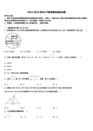 西藏自治区日喀则市南木林县2024年七下数学期末达标检测试题含解析.doc