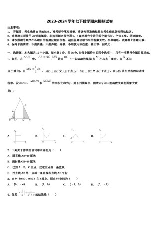 贵州省六盘水市水城实验学校2024年七下数学期末教学质量检测模拟试题含解析.doc