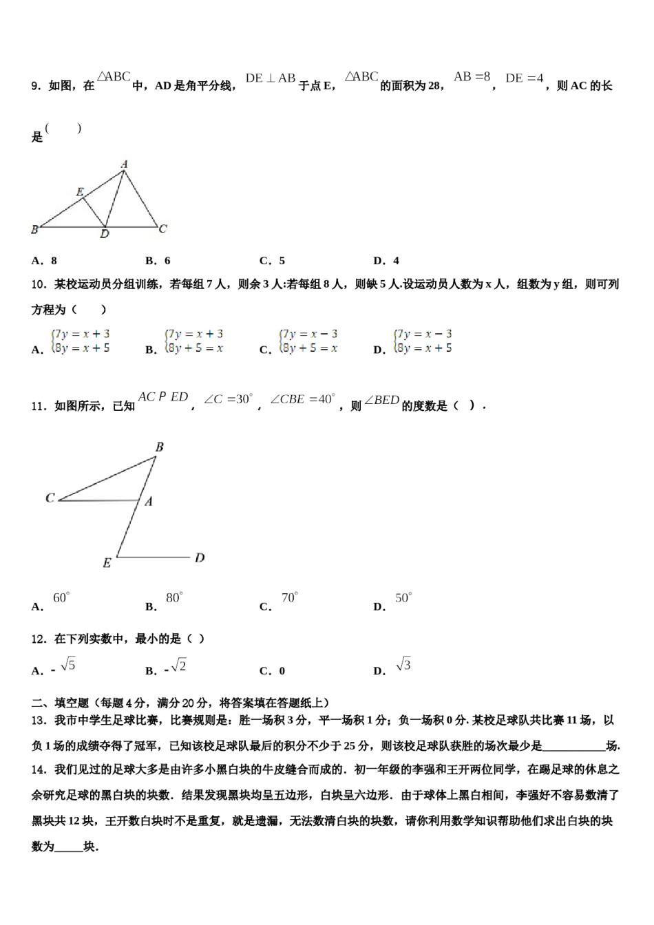 辽宁省沈阳126中学2023-2024学年七年级数学第二学期期末复习检测试题含解析.doc_第2页