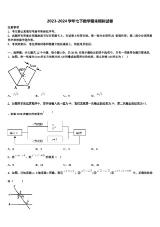 阿里市重点中学2023-2024学年七下数学期末经典试题含解析.doc